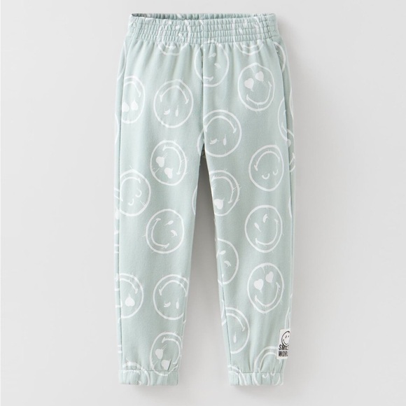 New ZARA Smiley World Jogger Pants - Picture 1 of 4